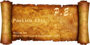Pavlics Eliz névjegykártya